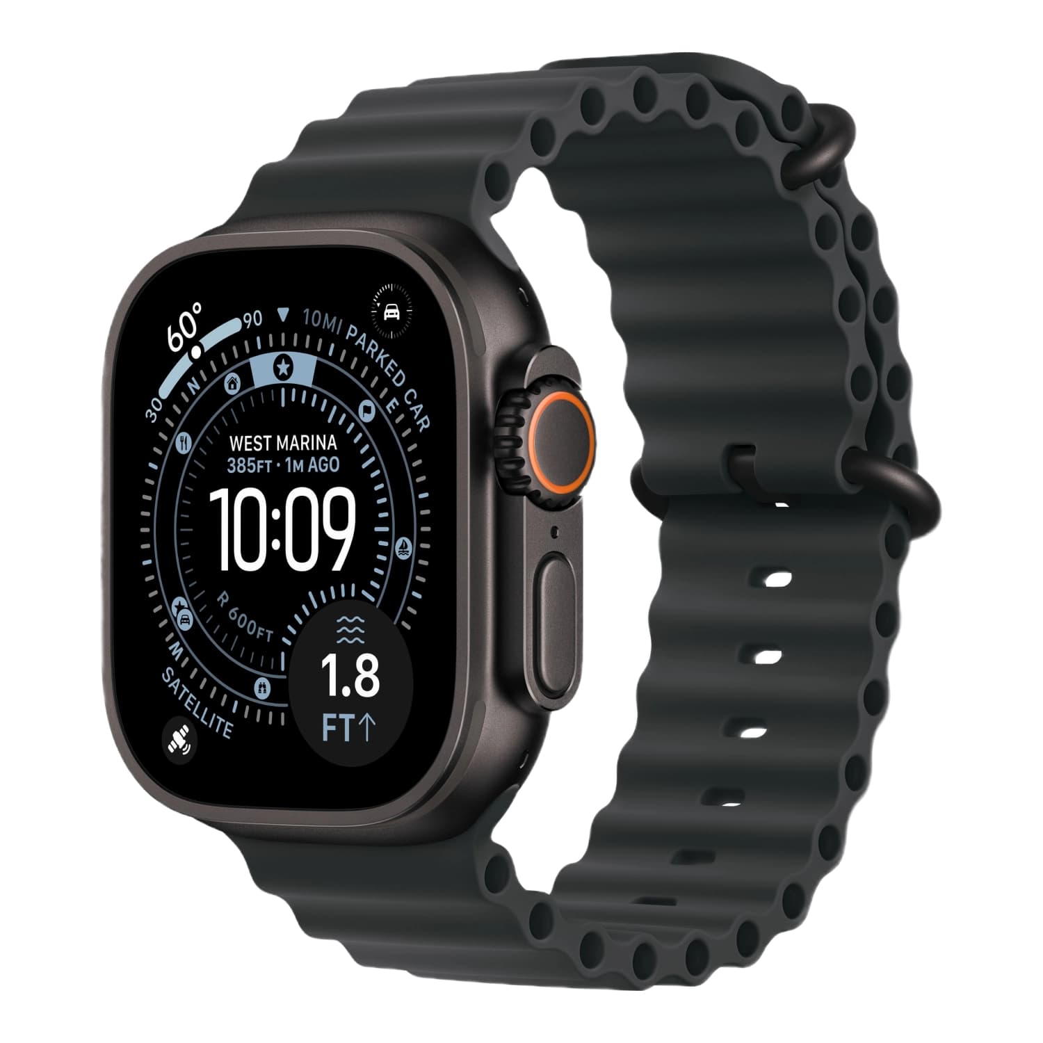 Apple Watch Ultra 3 (2025) Black Case with Black Ocean Band(Черный ремешок)