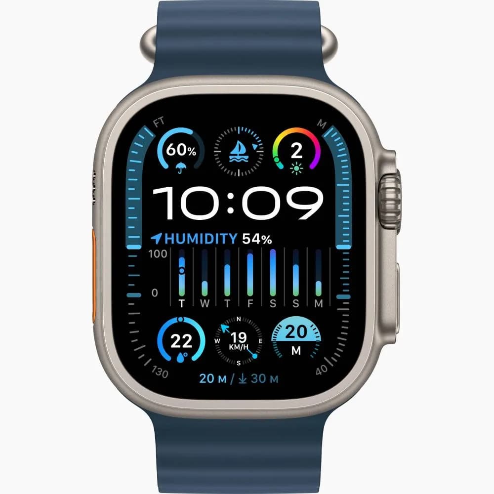 Apple Watch Ultra 2 (2024) Titanium Case with Blue Ocean Band(Синий ремешок)